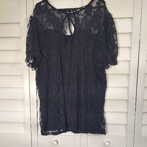 Shannon Ford NY Elegant Navy Lace Shirt